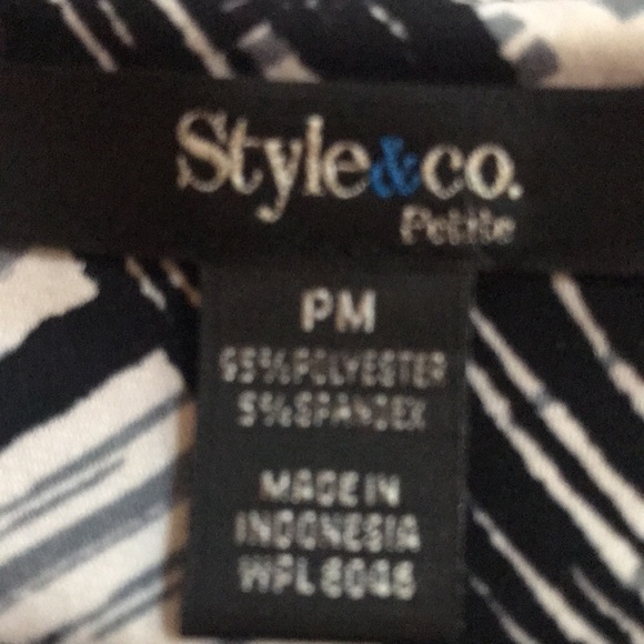 Style & Co Black/White S/S Top - Picture 6 of 6